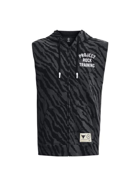 Under Armour Project Rock Rival Fleece Sleeveless Full Zip Top 'Black' 1377444-001