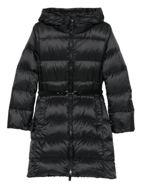 hooded belted coat