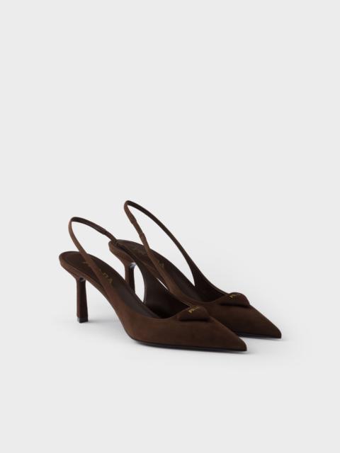 Suede slingback pumps