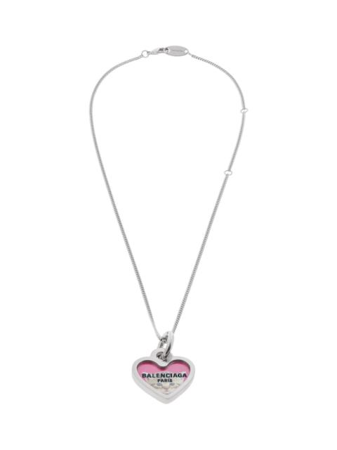 Darling Necklace in Silver/fushia