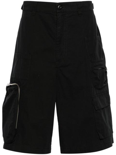 mid-rise cotton cargo shorts
