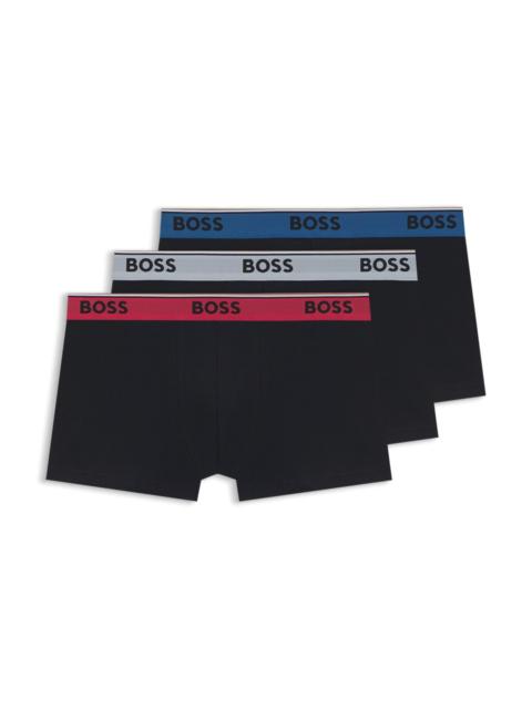 THREE-PACK OF STRETCH-COTTON TRUNKS WITH LOGO WAISTBANDS