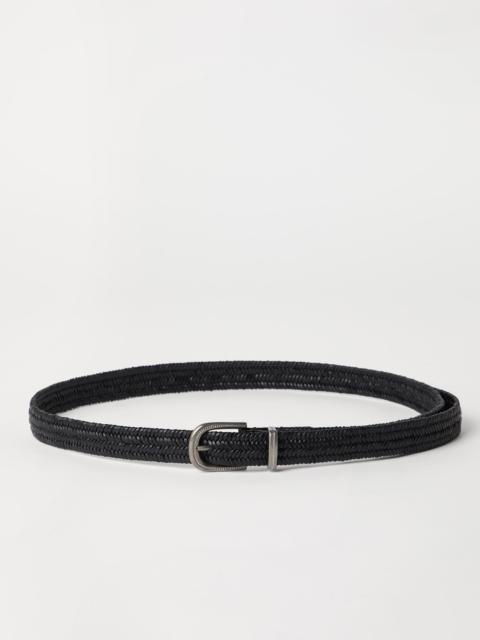 Stretch braided leather belt