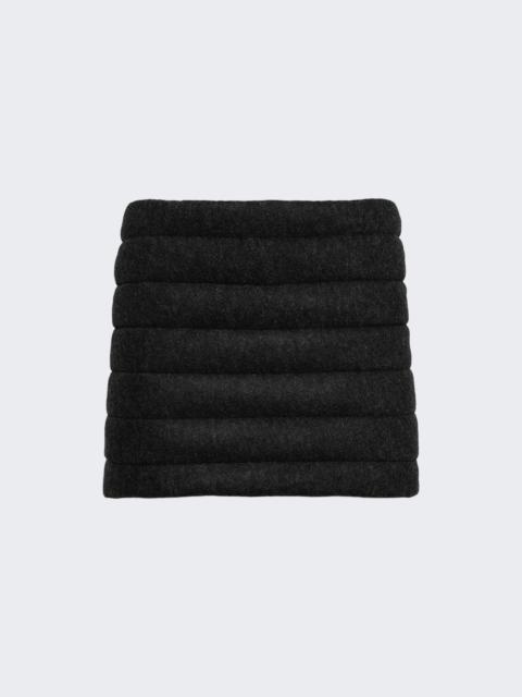 Low Rise Quilted Mini Skirt Grey