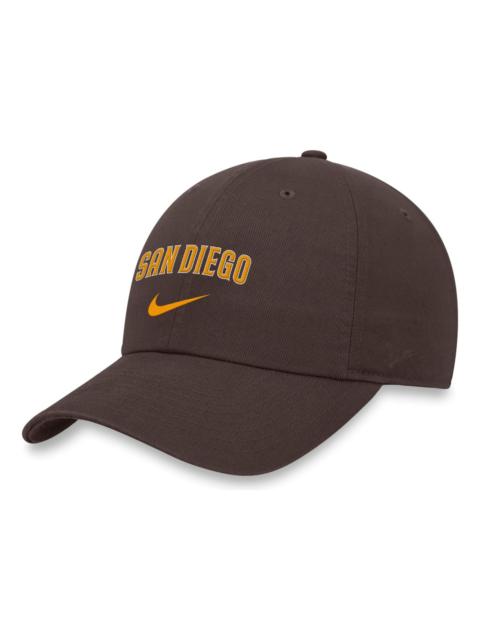 Nike Heritage 86 Wordmark Swoosh MLB San Diego Padres Adjustable Caps 'Brown' NK1220QPYP-WM0