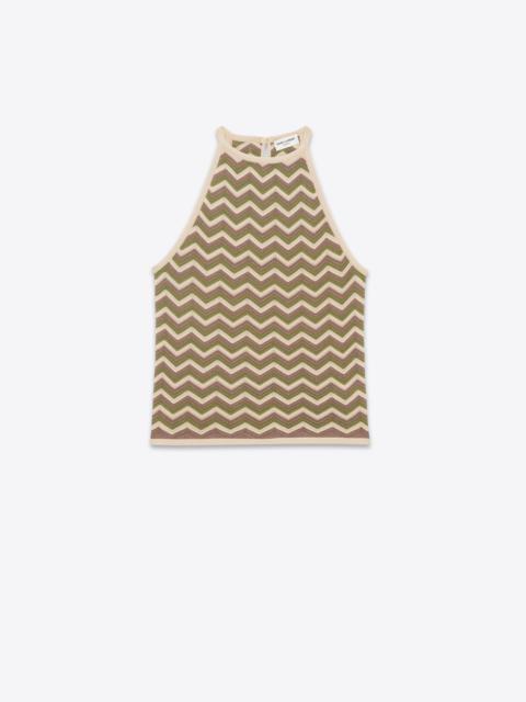 sleeveless top in chevron knit