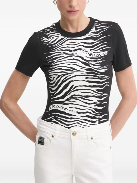 zebra-print short-sleeved top