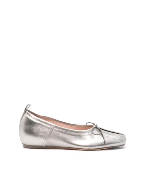 pleated toe ballerina shoes
