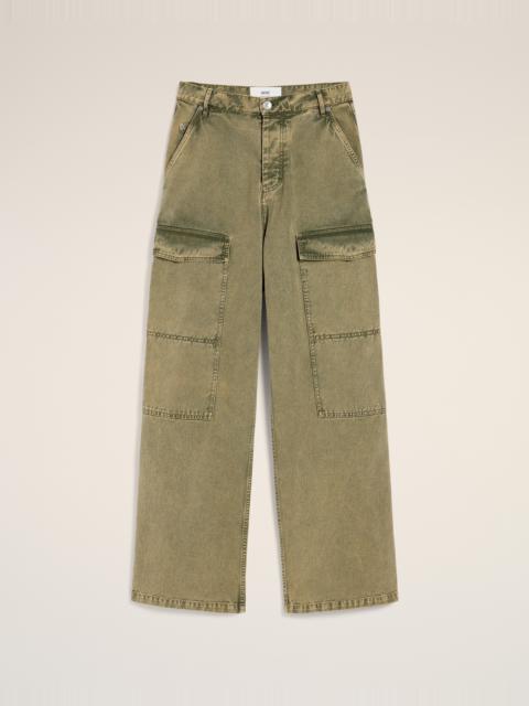 GREEN COTTON CARGO WIDE FIT JEANS