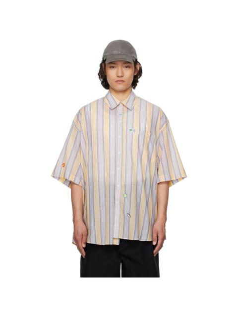 Yellow & Blue Cotton Stripe Shirt