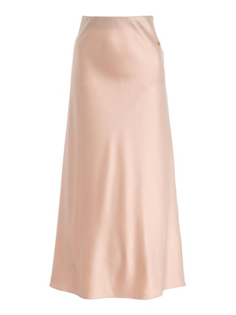 Camila Stretch-Silk Midi Skirt pink