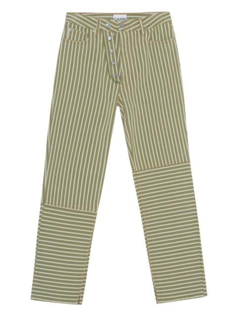 striped panelled jeans
