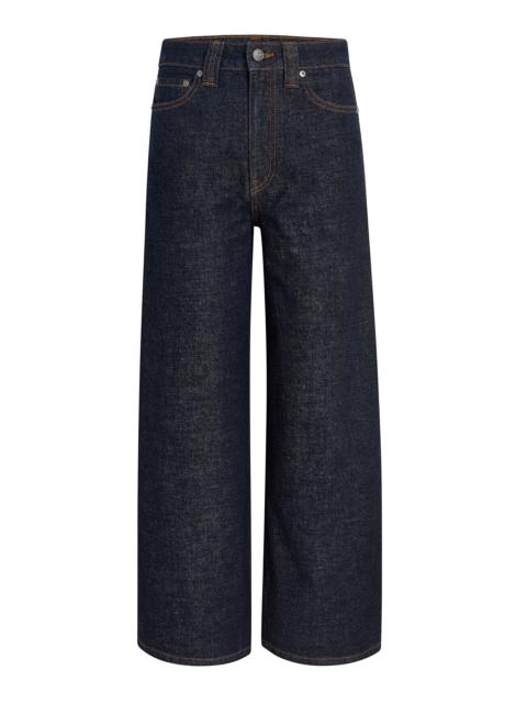 Dane Mid-Rise Stretch Denim Wide-Leg Jeans dark wash