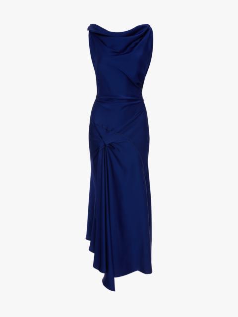 Posy Midi Dress In Bright Indigo