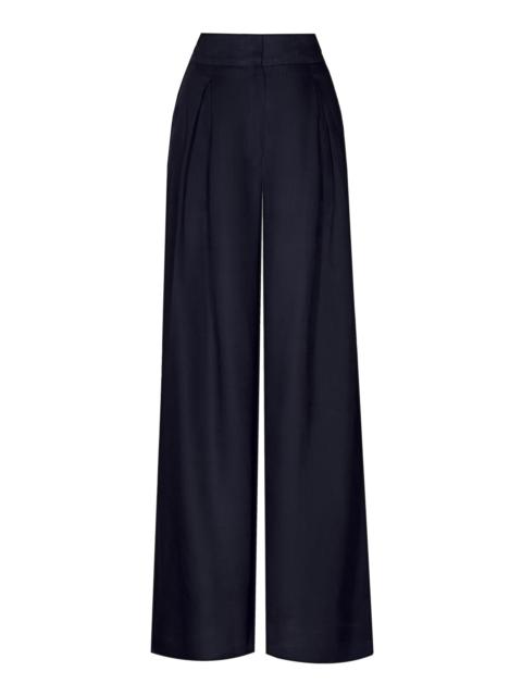 Desperte Linen Wide-Leg Pants navy