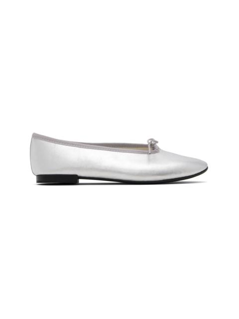 Silver Lilou Almond Toe Ballerina Flats