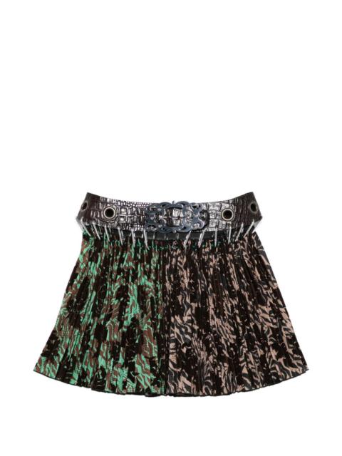 Wilson pleated print mini skirt