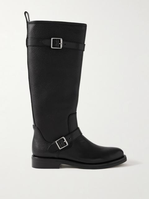 Noah Buckled Full-grain Leather Knee Boots