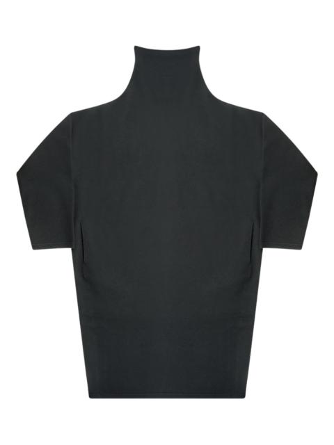 funnel-neck short-sleeve top