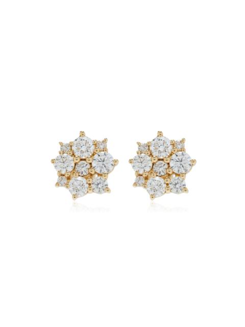 14k Yellow Gold Diamond Earrings gold