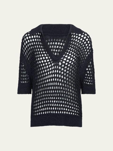 Unspoken Truth Open-Knit Polo