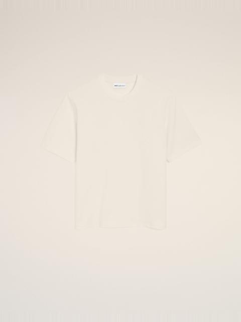 WHITE COTTON AMI DE COEUR EMBOSSED T-SHIRT