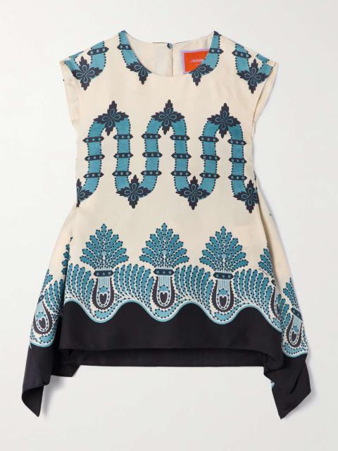 San Carlo printed silk-twill blouse