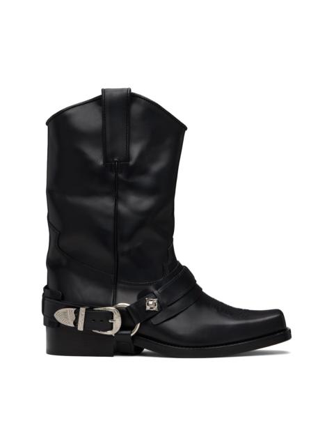 SSENSE Exclusive Black Leather AJ1178 Boots