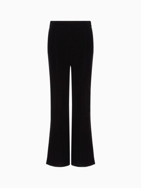 Cropped trousers in velvet
