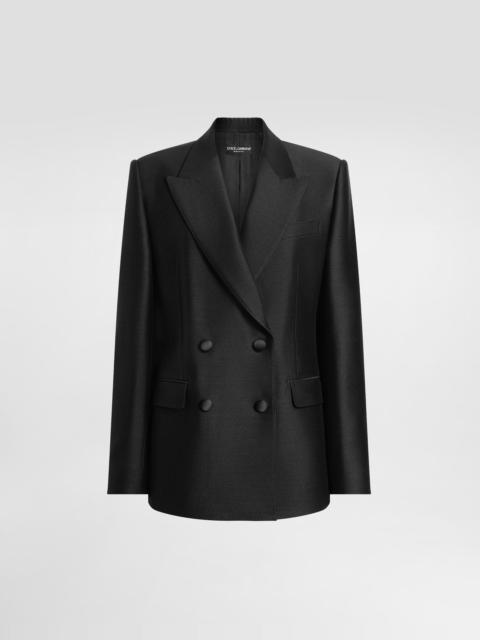 Double-breasted jacket in faille
