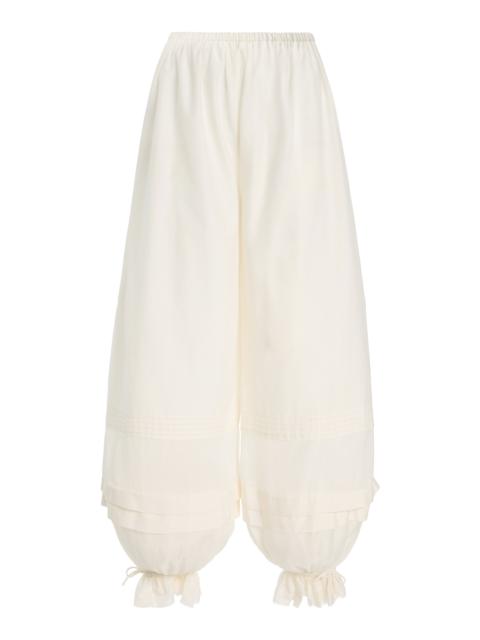 Exclusive Pearl Cotton-Silk Pants ivory