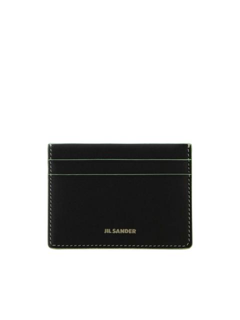 logo-detail leather card holder