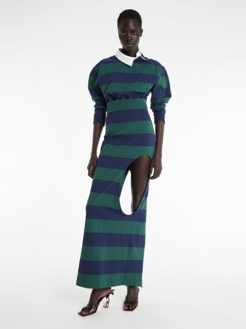 PENCIL SKIRT WITH CUT OUT EMERALD GREEN NAVY