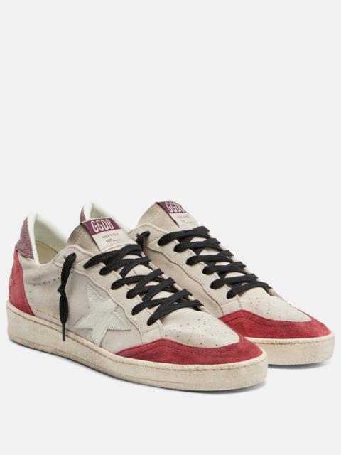 Ball Star calf hair-trimmed suede sneakers