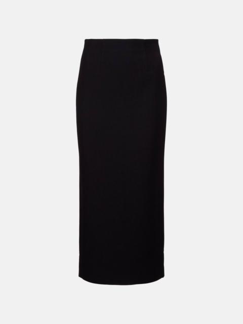 Pencil crêpe midi skirt