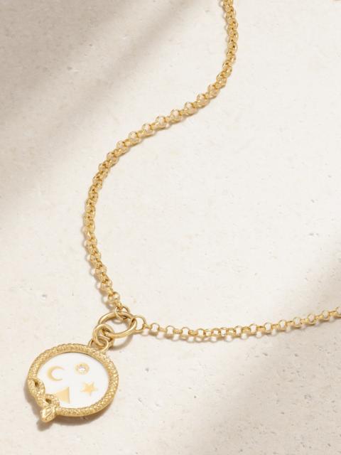 Wholeness 18-karat Gold, Enamel And Diamond Necklace