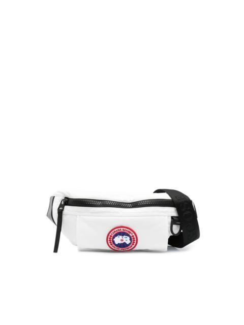 logo-patch padded belt bag