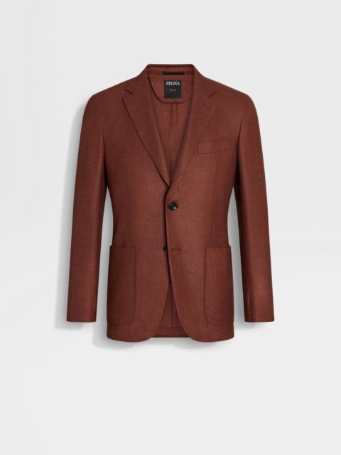 BRICK RED CASHMERE SILK AND LINEN JACKET