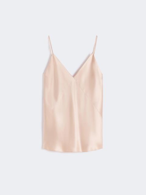 Silk satin top - POWDER