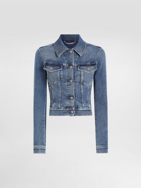 Cropped cotton denim jacket
