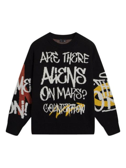 Li-Ning CF Mars Graphic Crew Neck Sweater 'Black' AMBS187-3
