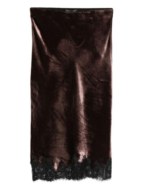 lace-detail fitted skirt