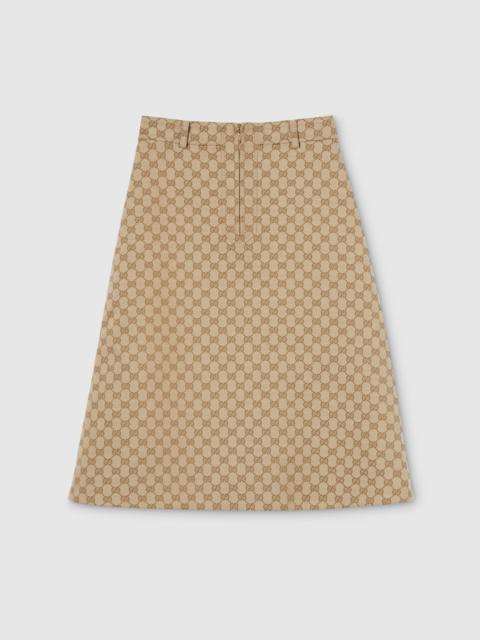 GG cotton canvas fabric skirt