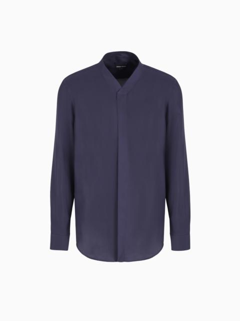 Giorgio's regular-fit silk twill shirt