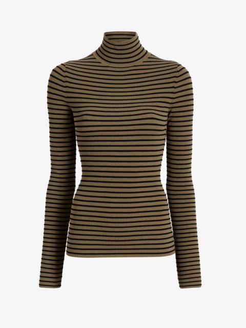 Didi Top in Matte Viscose Velvet Stripe
