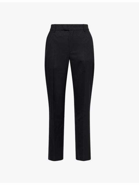 Monogram Wool-Blend Tailored Trousers