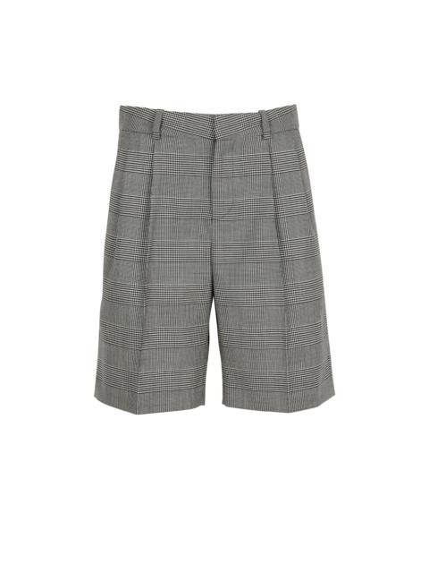 Darted shorts with Prince of Wales check