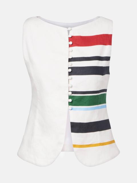 Genova striped linen top