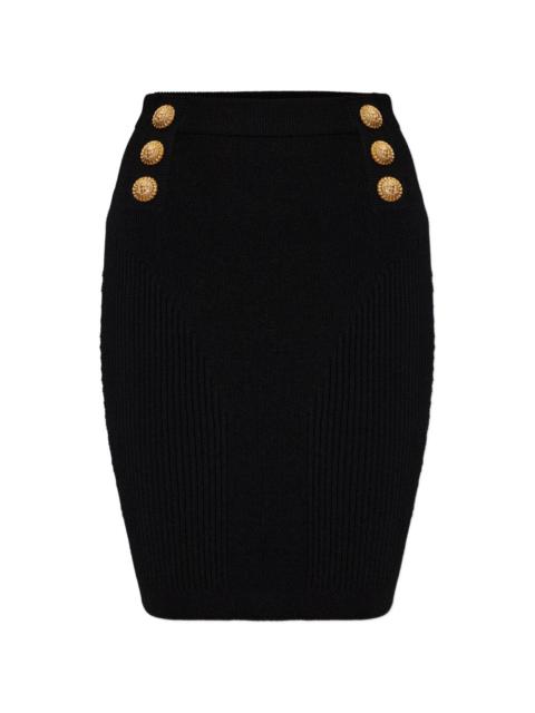 button ribbed skirt