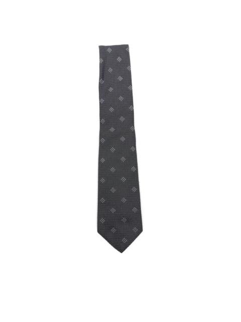 dott-pattern silk tie